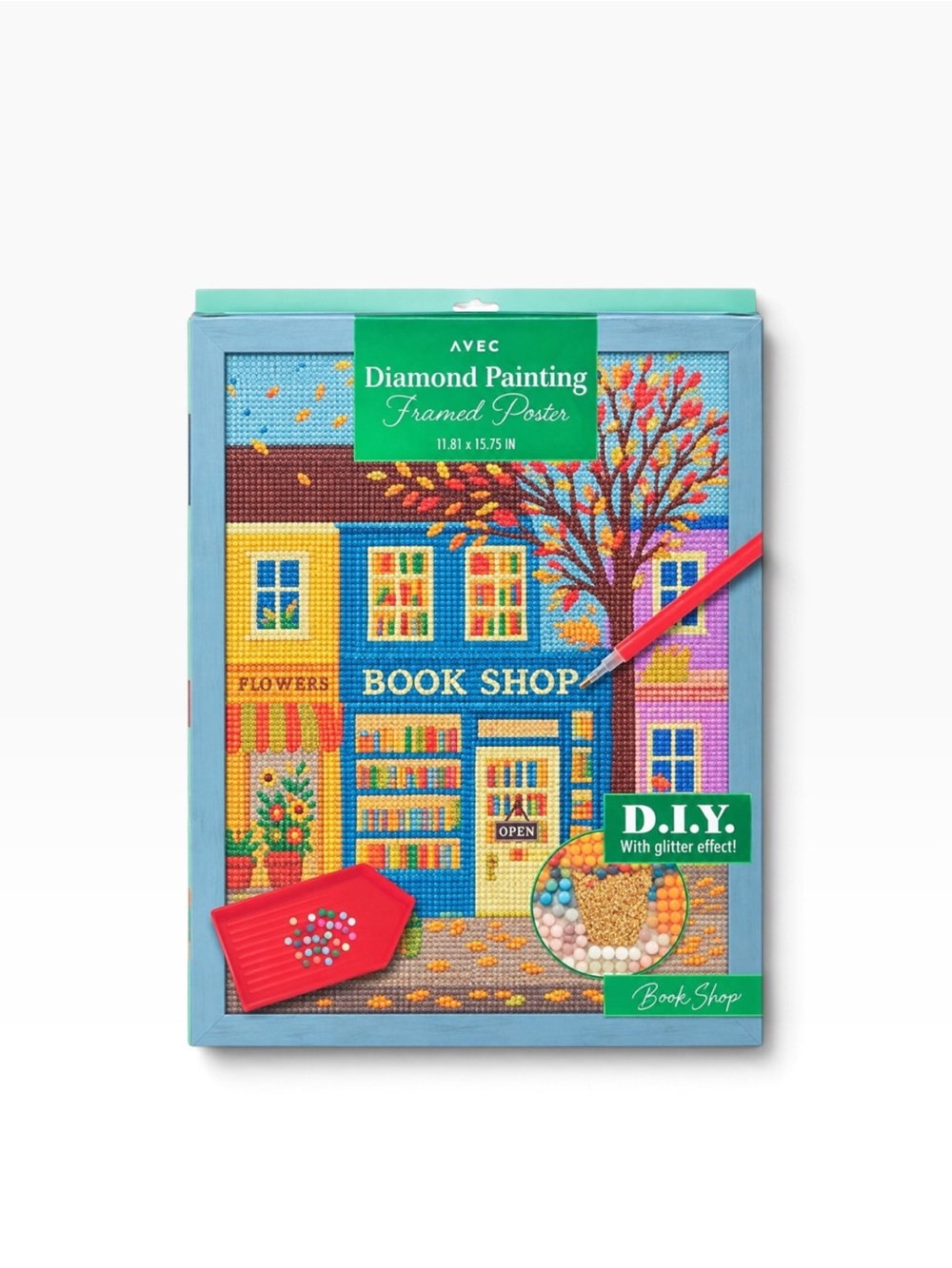 AVEC DIY Diamond Art Painting Book Shop Framed Poster Kit New Book Lover Craft